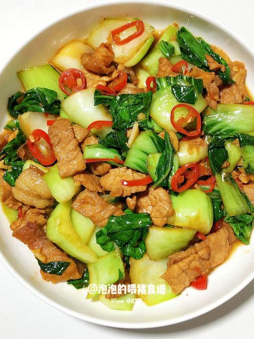 青菜炒肉丝的家常做法，香气扑鼻