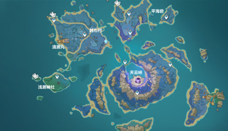 原神雷音权现位置，清籁岛雷暴附近！