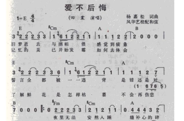 不后悔歌词：不后悔爱过，即使伤痕累累！