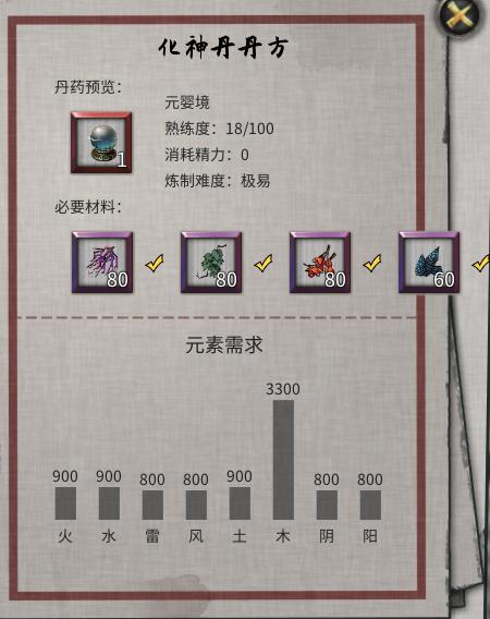 鬼谷八荒化神突破材料攻略：炼丹200成功率高！