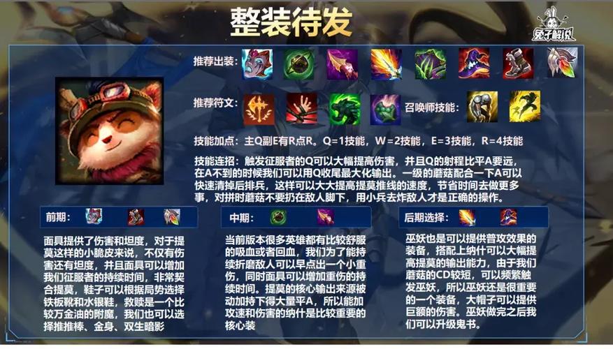 提莫出装顺序详解：打野还是上单，都有最佳选择！