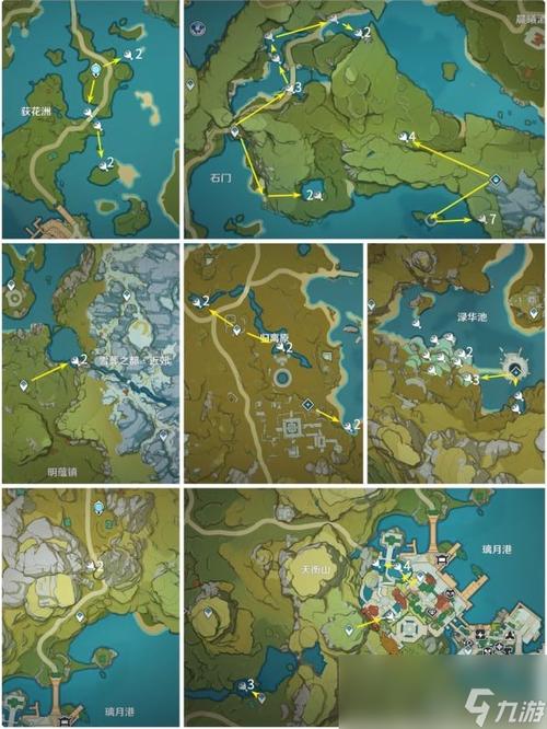 原神莲蓬分布地图，高效采集全攻略
