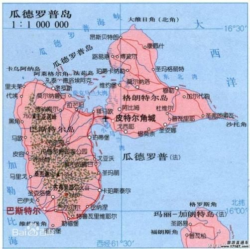 加勒比海地图中文版，高清大图一次看个够！
