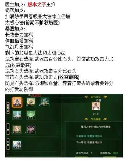 热血江湖医生气功加点方案详解，爆医玩法全解析！