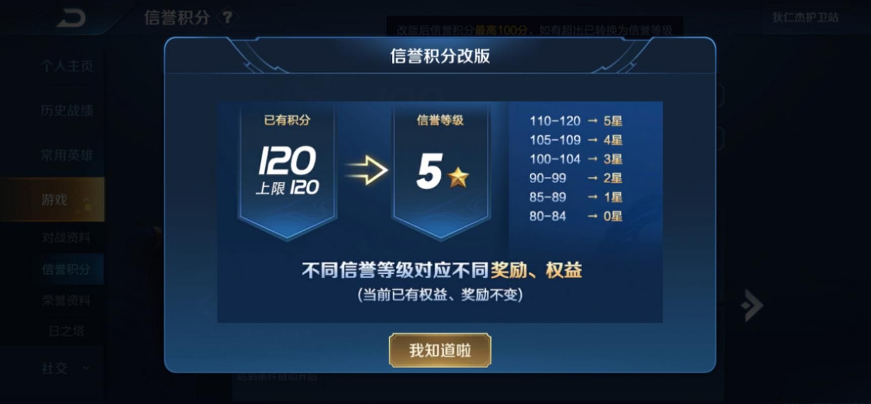 王者荣耀信誉积分每日恢复上限是多少？不同星级对比