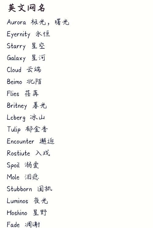 王者荣耀英文名集锦：各种风格英文名字任你选
