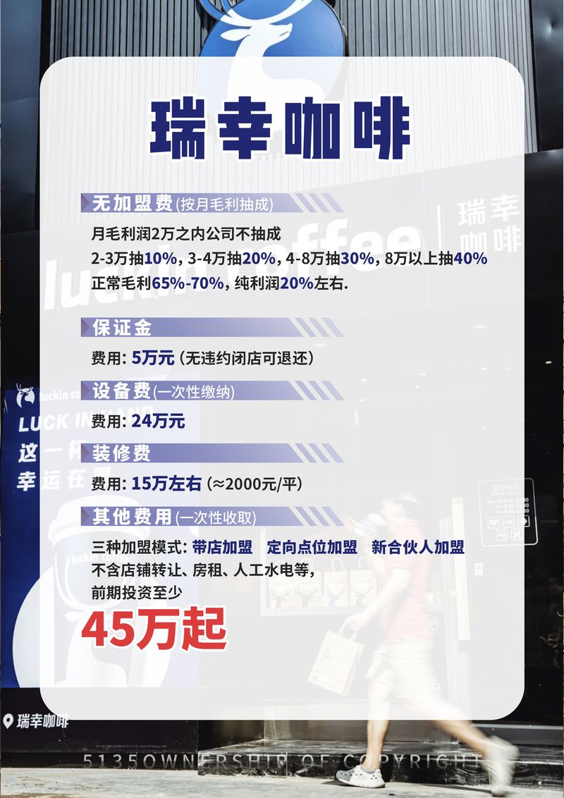 瑞幸咖啡加盟费多少？投资预算及风险分析