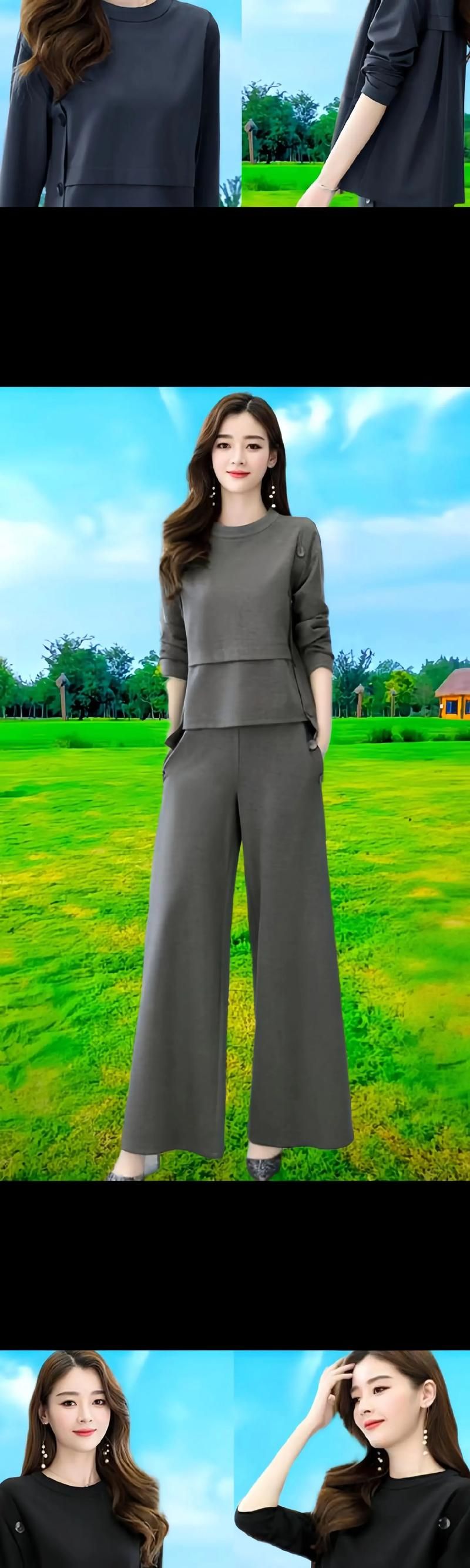 百搭时尚妈妈套装：两件套设计，舒适又好穿