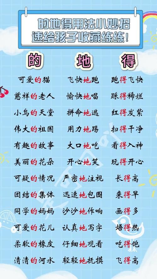 的地得到底怎么用？快速掌握这三个字的用法与区别
