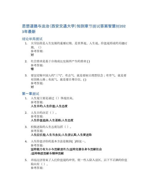 美学与人生智慧树答案：完整版章节测试题库及解析