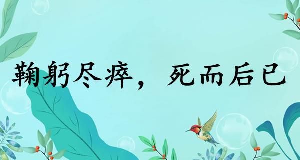 臣鞠躬尽瘁死而后已翻译成现代汉语是什么？