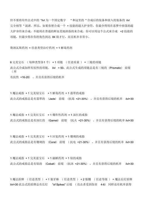 赫拉迪克方块合成公式速查表：轻松合成极品装备
