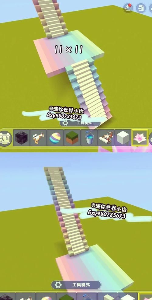 迷你世界旋转楼梯搭建教程，告别单调的上下楼方式！