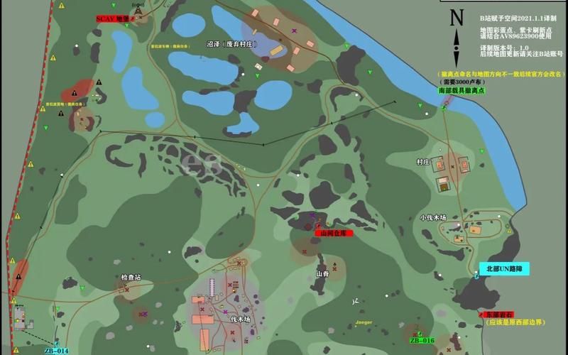逃离塔科夫森林地图高清图片：最新版本地图点位详解