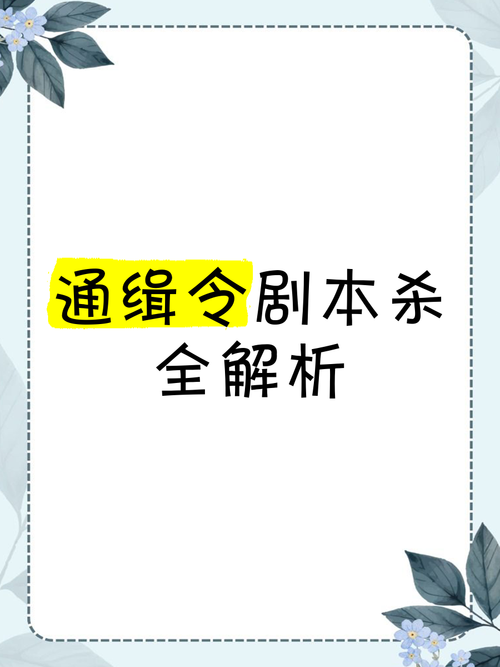 通缉令剧本杀解析：超长剧情，烧脑推理等你来挑战