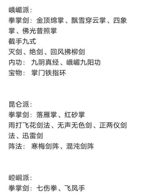 金庸群侠传：武功大全及修炼条件一览，助你称霸江湖