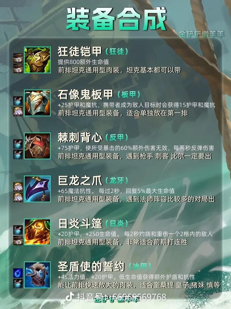 金铲铲装备合成速查表：新手必备合成大全