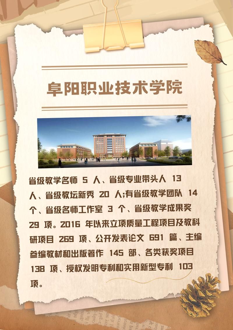 阜阳职业技术学院官网：专业设置与师资力量