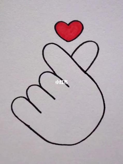 零基础也能画的比心简笔画：简单几步，学会比心表达爱意！
