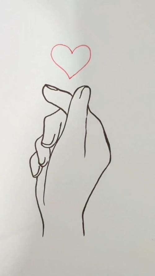 零基础也能画的比心简笔画：简单几步，学会比心表达爱意！