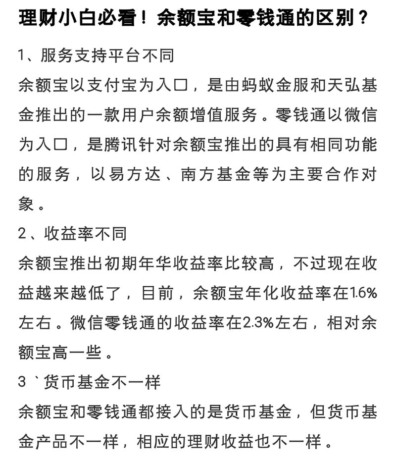 零钱通vs理财通：功能、门槛和费用全解析