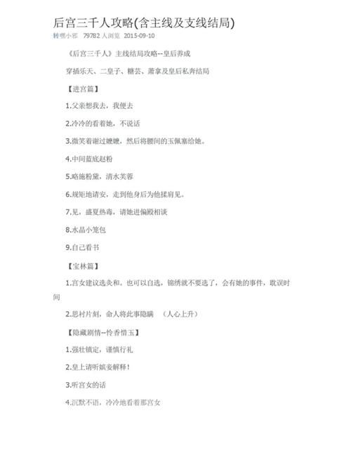 后宫居所游戏攻略详细解析角色培养指南